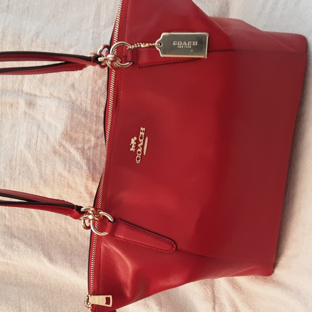 Coach Ava Tote Smooth Leather Red